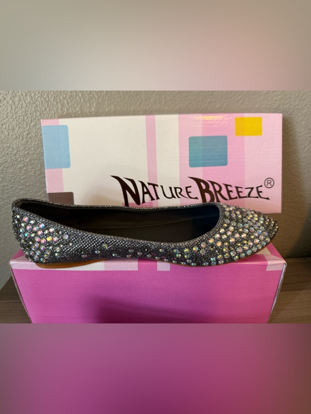 Nature's Breeze Sparkly Embellished Flats-Size 8